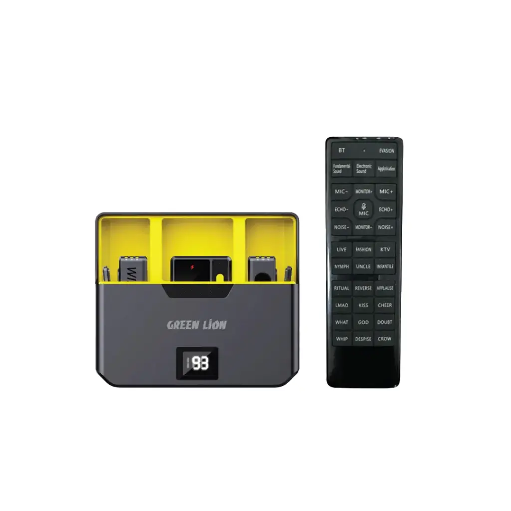 Green Lion Wireless Microphone With Remote Control Lightning Black Green Lion Wireless Microphone With Remote Control Lightning Black